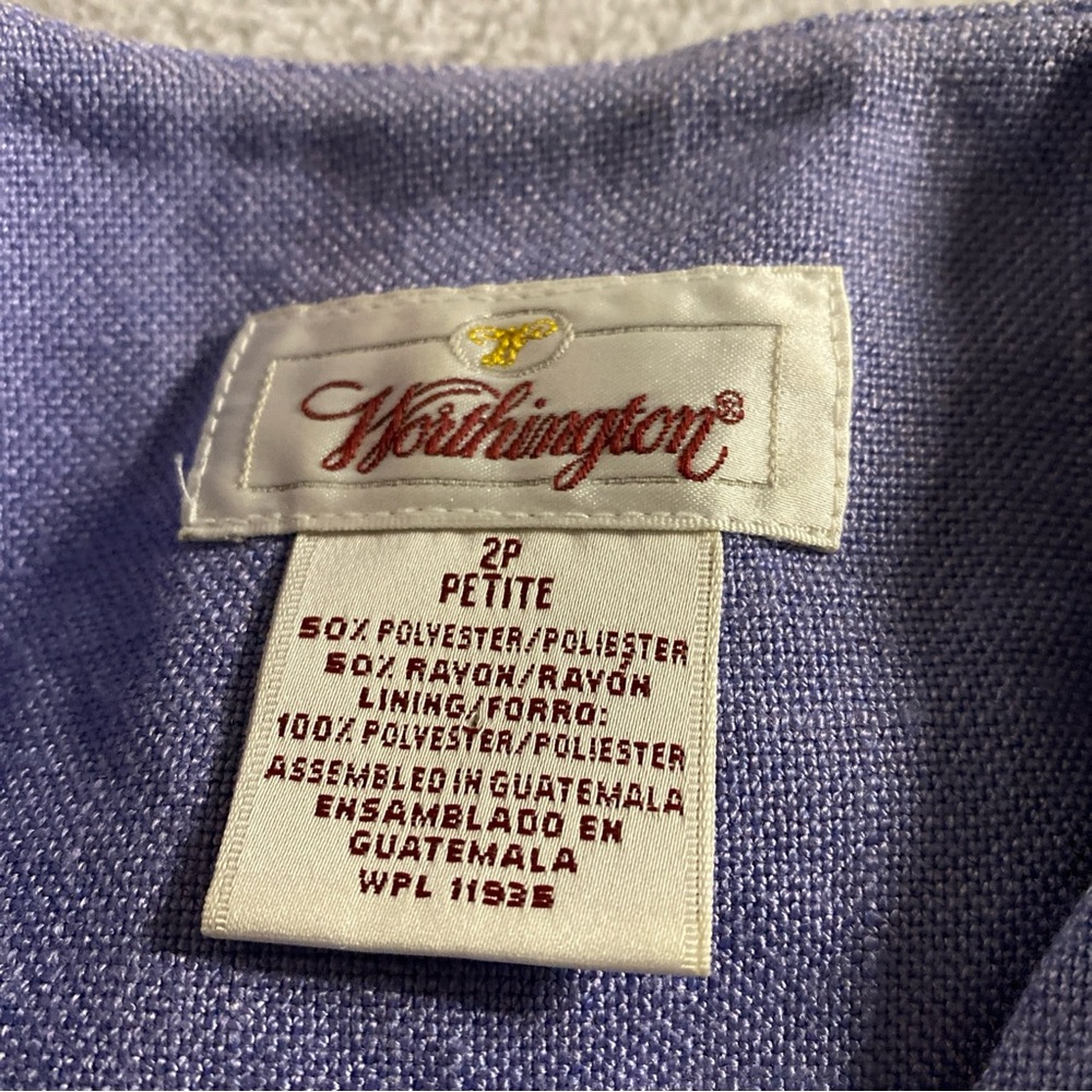 Worthington Women Petite 2P Blazer Crop Business Professional Fancy Cocktail Fun - Picture 7 of 13